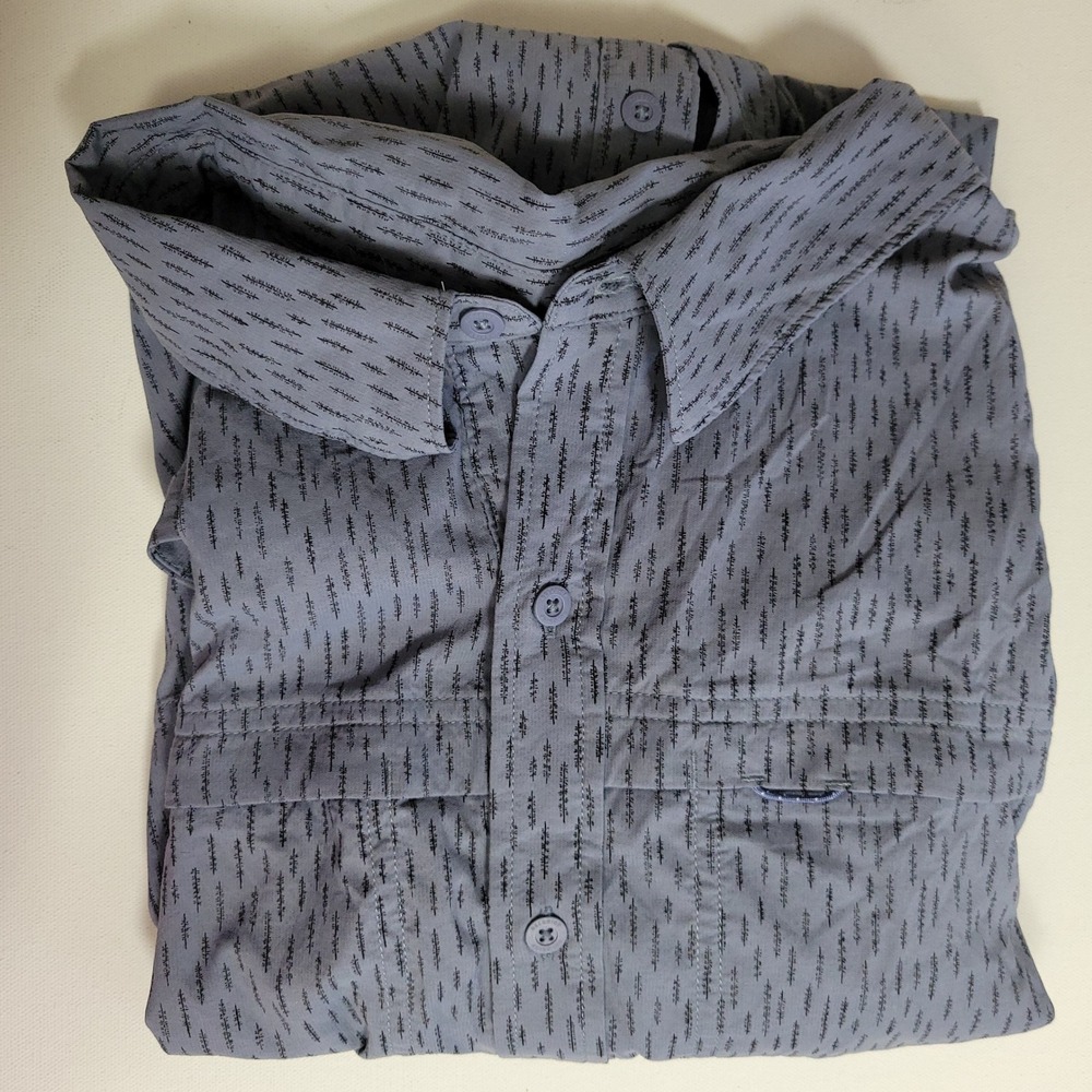 REI Co-Op Blue Short Sleeve Button Shirt Mens XXL Vented Hiking Outdoor Utility - Picture 8 of 8